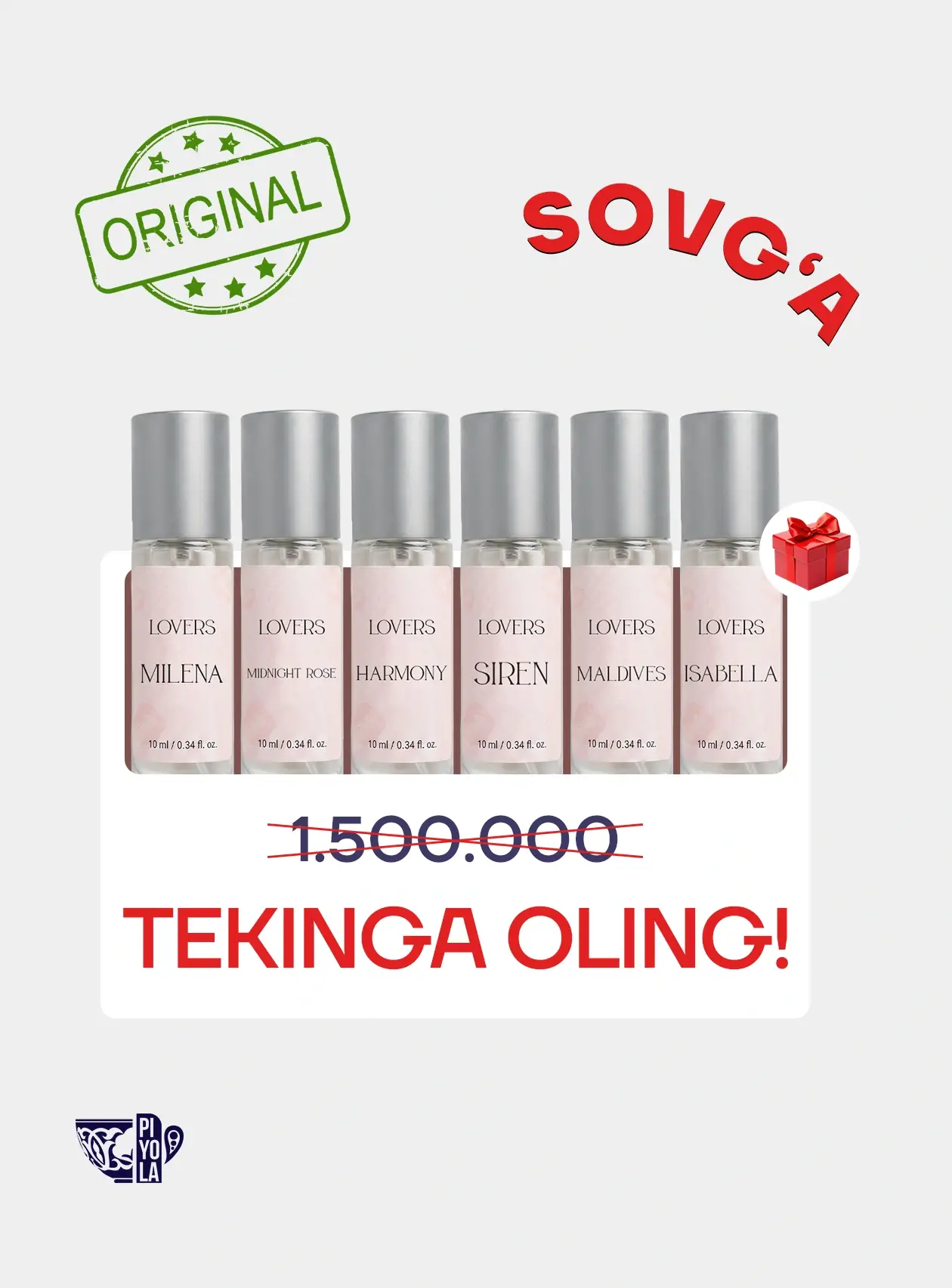 "LOVERS"π Pheromone for women 100 ml + "LOVERS SET" six in one collection